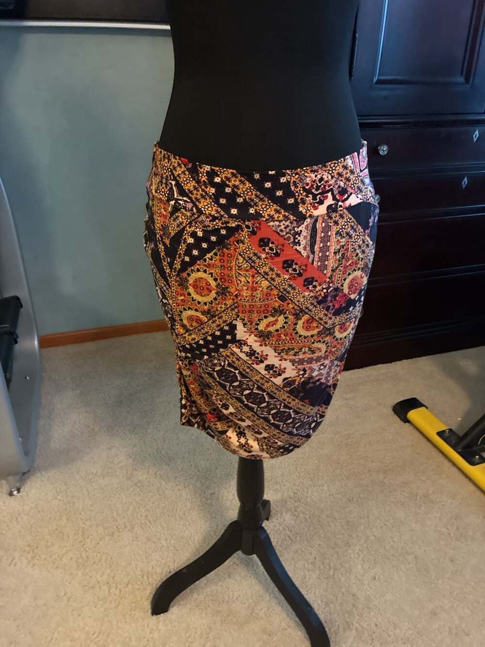Free People Paisley Print Midi Skirt Sz L A710